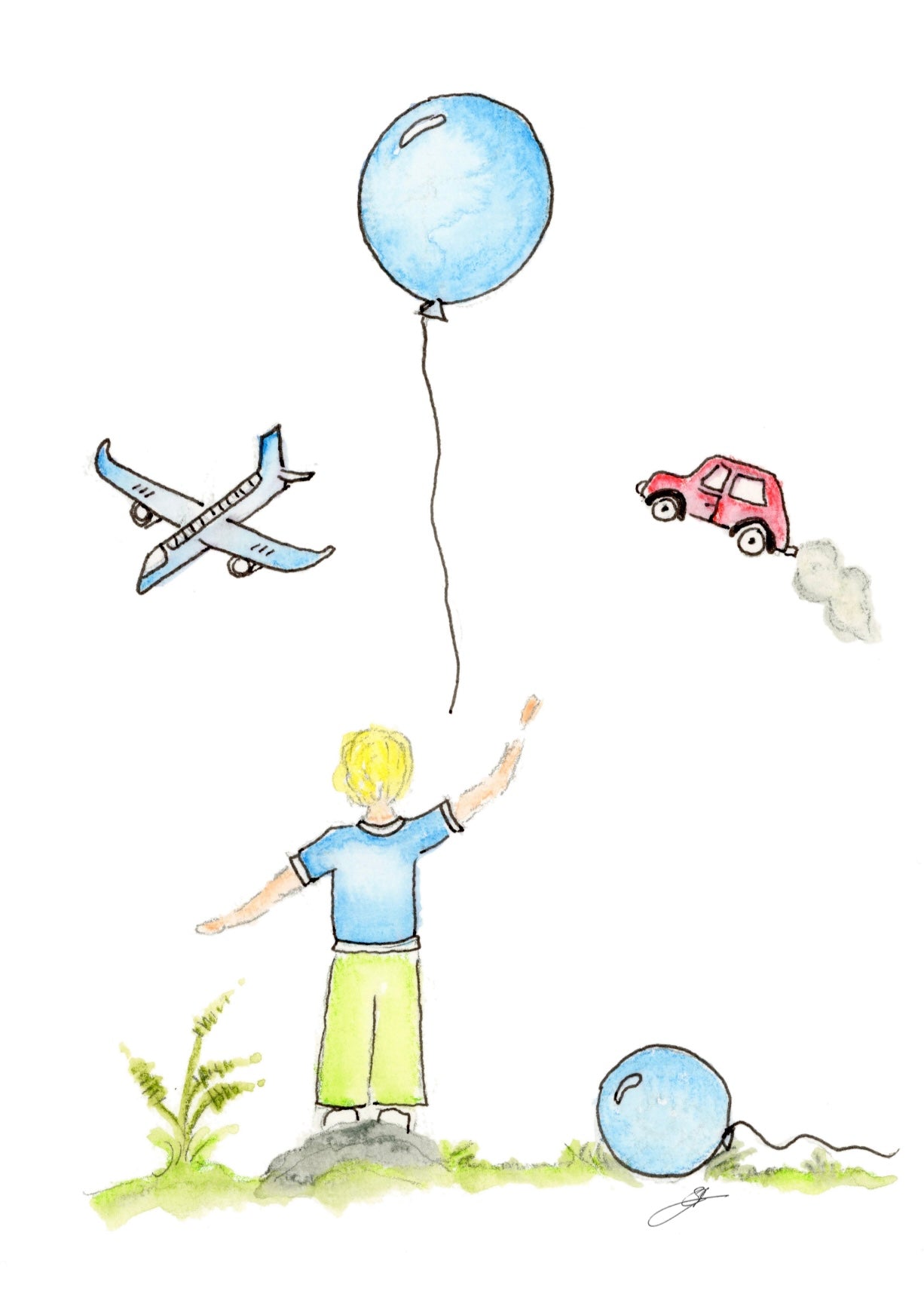 "Ballong-kolleksjonen", gutt med leker