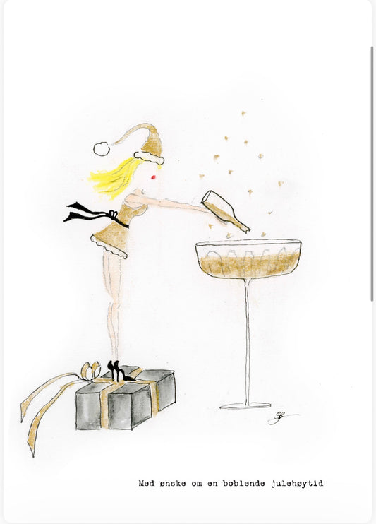 jule-kolleksjon, nisse-dame som heller bobler