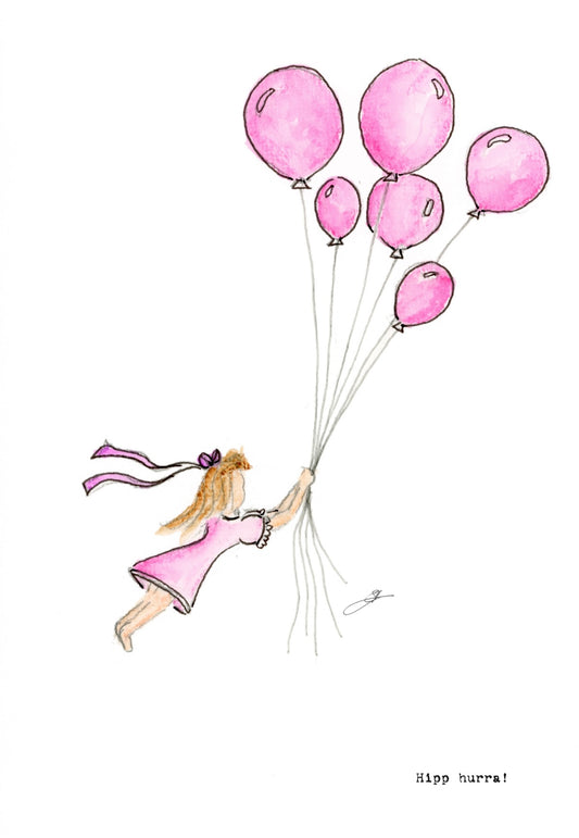 "ballongkolleksjonen",  jente flyr m ballonger