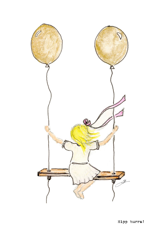 "Ballong-kolleksjonen", jente på huske
